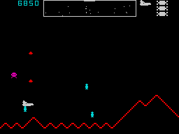 Orbiter (ZX Spectrum) screenshot: Transport of recently saved human