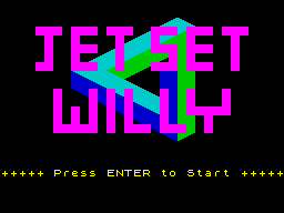 Jet Set Willy (ZX Spectrum) screenshot: The Title Screen.
