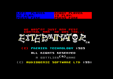 Exterminator (Amstrad CPC) screenshot: Title screen