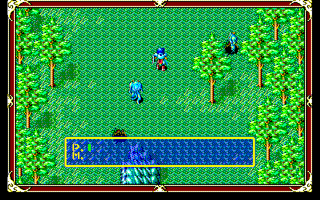 Xak: The Art of Visual Stage (PC-98) screenshot: In a forest. Those blue guys just pop out of the ground
