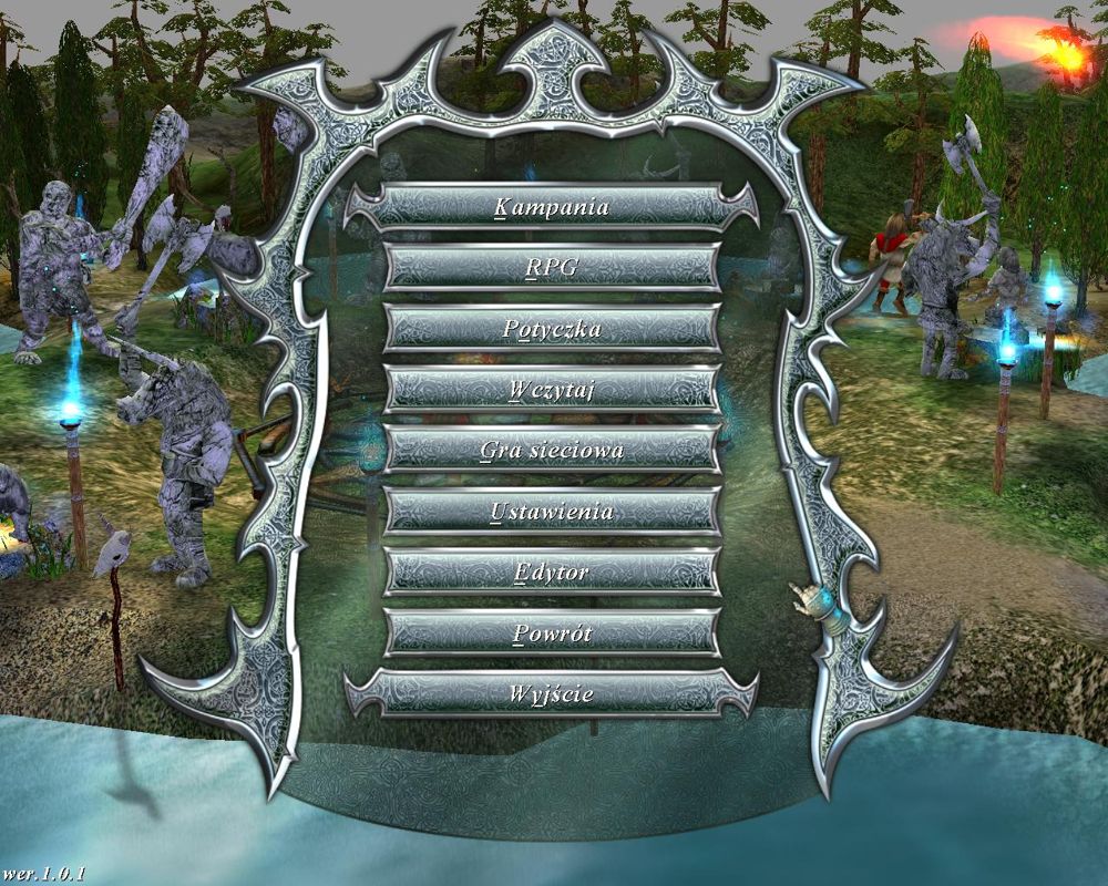 Once Upon a Knight (Windows) screenshot: Main menu (Polish version)