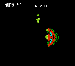 Stinger (NES) screenshot: I lost my last life. Game over.
