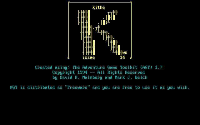 Kithe #14 (DOS) screenshot: Internal title screen