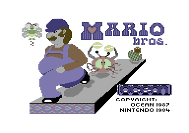 Mario Bros. (Commodore 64) screenshot: Loading screen (UK version)