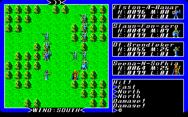 Exodus: Ultima III (PC-98) screenshot: Zombies!