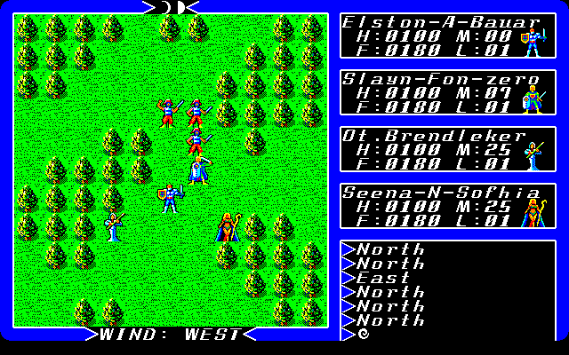 Exodus: Ultima III (PC-98) screenshot: Battle in a forest!