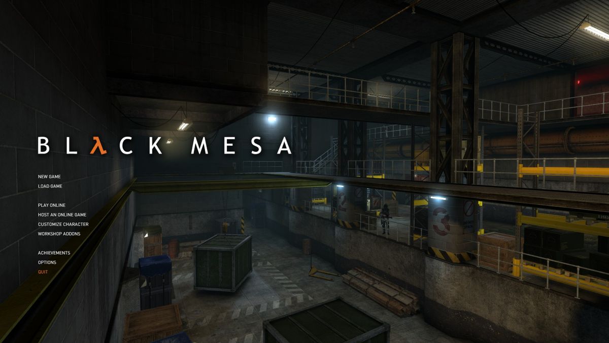 Black Mesa (Windows) screenshot: Title screen & main menu.