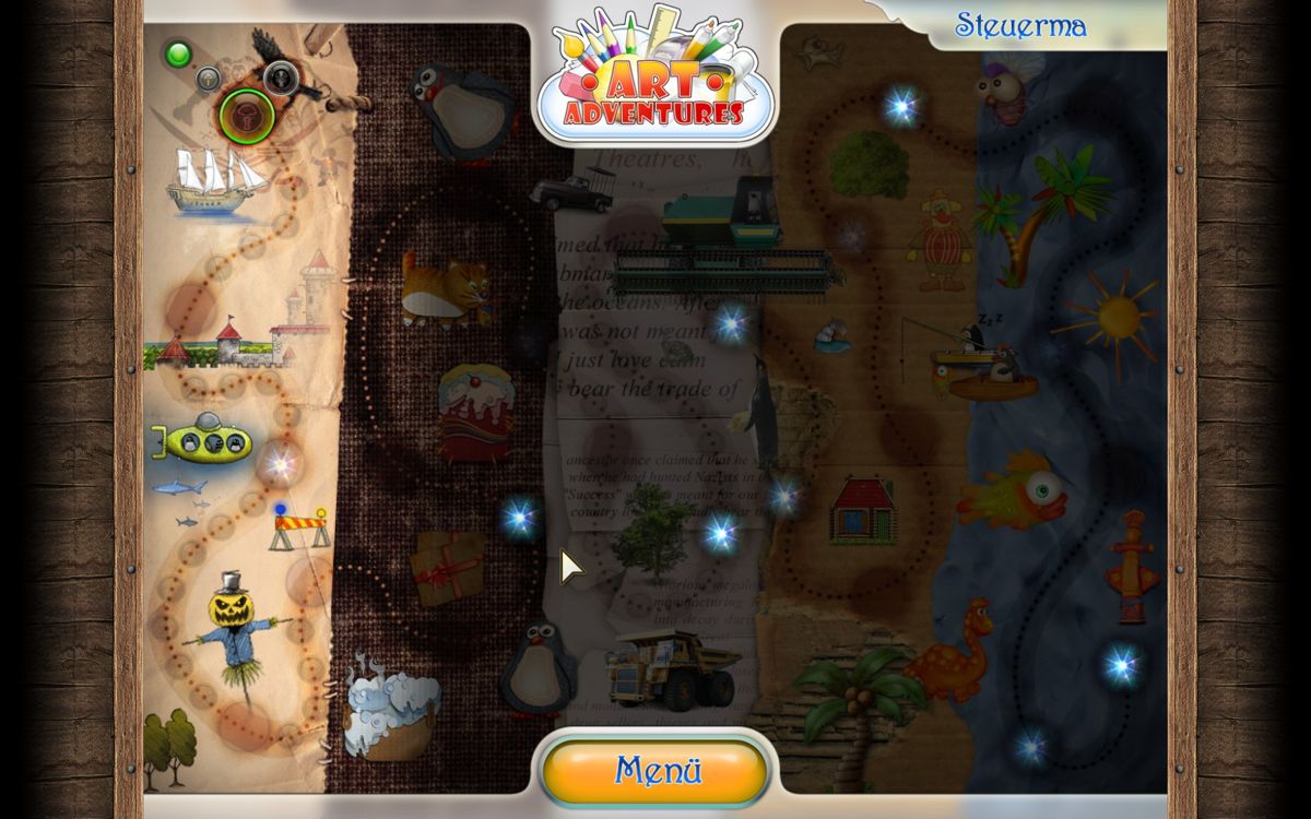 Art Stories (Windows) screenshot: Game map (German version)