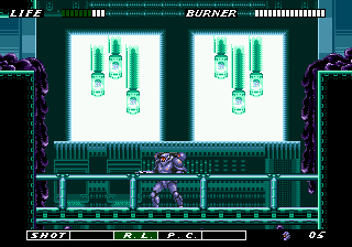 ESWAT: City under Siege (Genesis) screenshot: Dont go near the purple slime