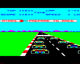 Pole Position (BBC Micro) screenshot: Start of the race
