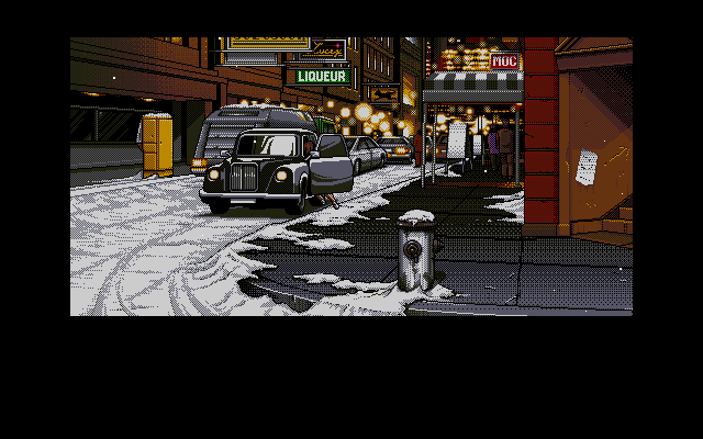 Policenauts (PC-98) screenshot: A client is about to ask Jonathan a service