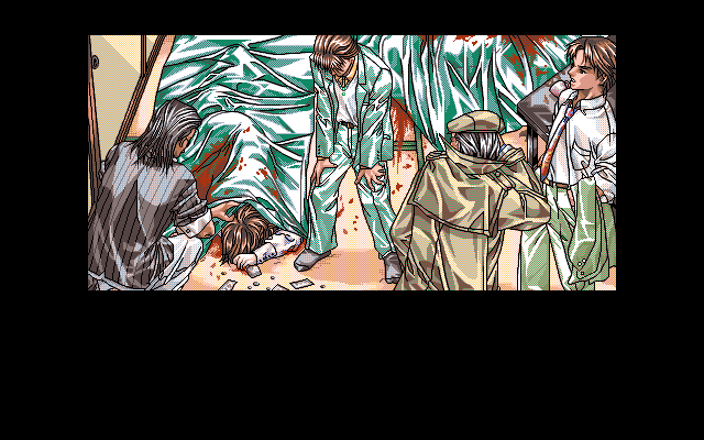 Es no Hōteishiki (PC-98) screenshot: Bloody scene