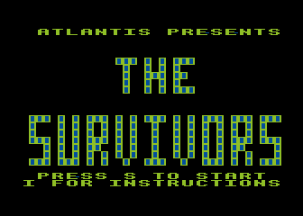 The Survivors (Atari 8-bit) screenshot: Title screen and main menu
