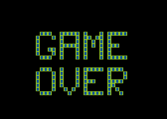 The Survivors (Atari 8-bit) screenshot: I lost all my lives. Game over.
