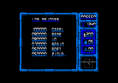 Afteroids (Amstrad CPC) screenshot: The high scores
