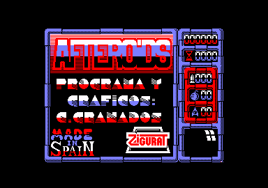 Afteroids (Amstrad CPC) screenshot: Title screen and credits