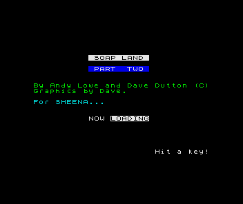 Soap Land (ZX Spectrum) screenshot: Part Two: Title screen
