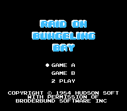 Raid on Bungeling Bay (NES) screenshot: Title screen (Japanese version)