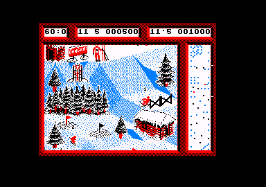 Professional Ski Simulator (Amstrad CPC) screenshot: Wipeout