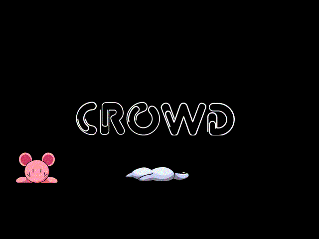 X-Change (Windows) screenshot: Crowd company logo and cartoon animation