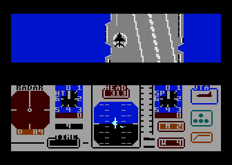 Harrier Mission (Atari 8-bit) screenshot: Ready to fly.