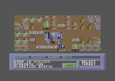 Invasion (Commodore 64) screenshot: "Humans occupy human ship" Well, that does make sense.