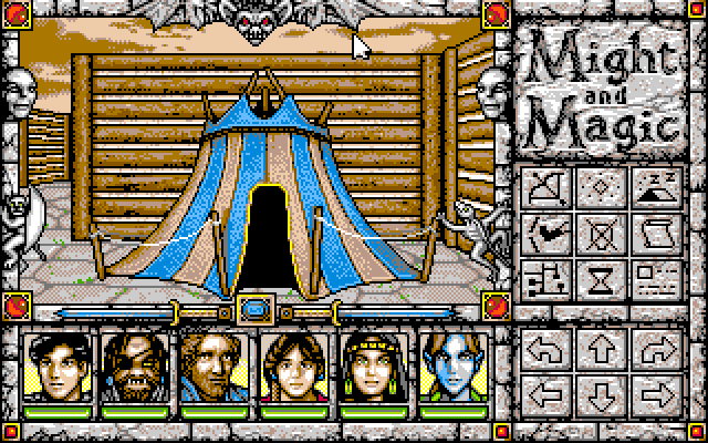 Might and Magic: Darkside of Xeen (PC-98) screenshot: Someone usually lives in such tents