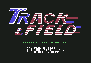 Track & Field (Commodore 64) screenshot: Title screen
