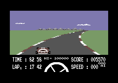 Formula 1 Simulator (Commodore 64) screenshot: CRASH!