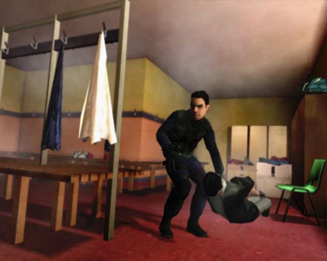 The Getaway: Black Monday (PlayStation 2) screenshot: Dragging a thug