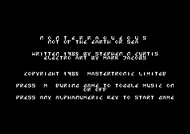 Nonterraqueous (Amstrad CPC) screenshot: Credits and Options