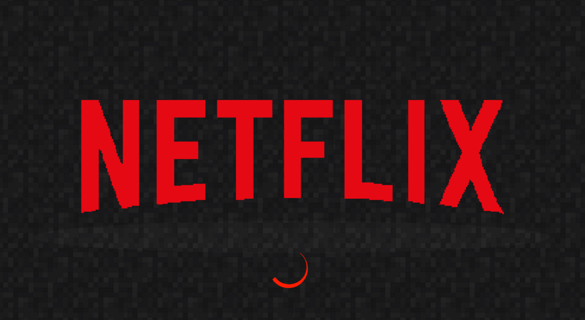 Netflix Infinite Runner (Browser) screenshot: A retro version of the Netflix logo while loading the game.