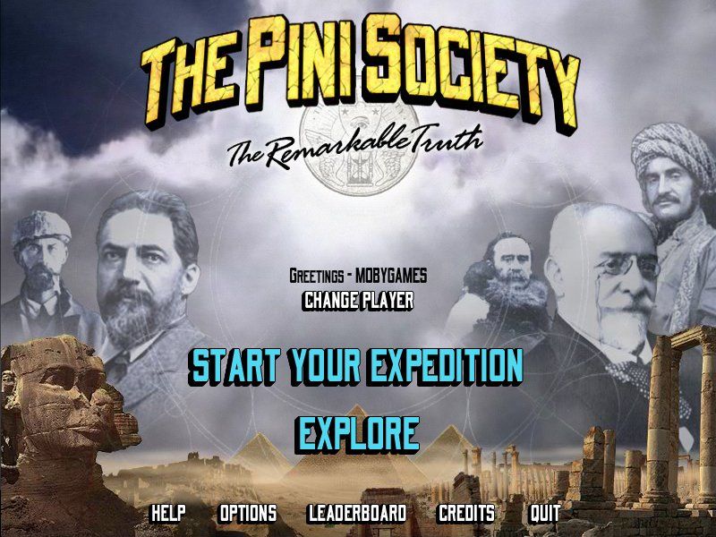 The Pini Society: The Remarkable Truth (Windows) screenshot: Main menu
