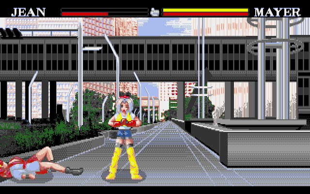 Hayate: The Battle (PC-98) screenshot: Victory pose