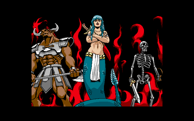 Hiōden (PC-98) screenshot: The army of monsters...
