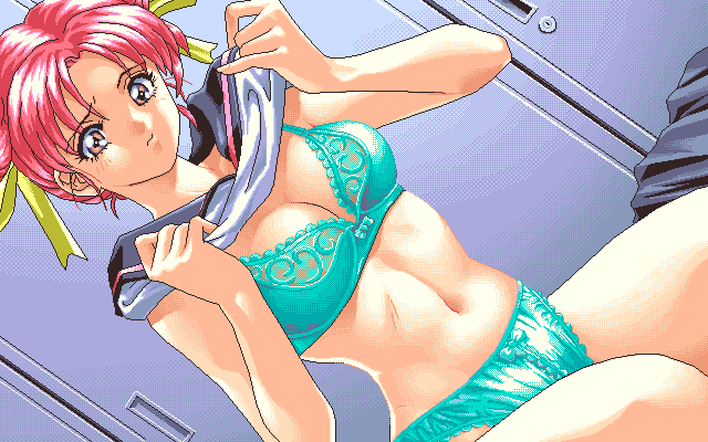Hana no Kioku (PC-98) screenshot: Mei is ready to go to bed