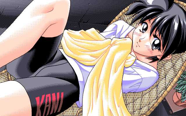 Harenochi Munasawagi (PC-98) screenshot: She looks tired... should we help her?