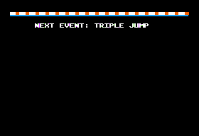 Summer Games II (Apple II) screenshot: Next event: Triple Jump