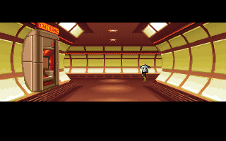 Vision² (DOS) screenshot: Starting in the hallway