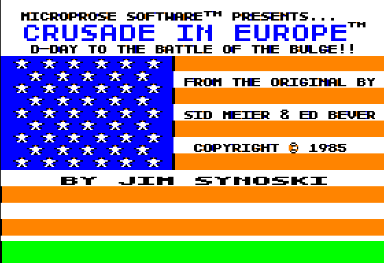 Crusade in Europe (Apple II) screenshot: Splash Screen