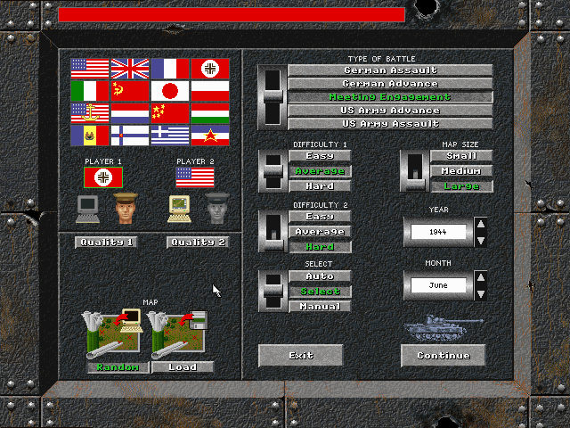 Steel Panthers (DOS) screenshot: Scenarioeditor