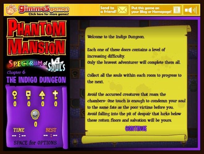 Phantom Mansion: Spectrum of Souls - Chapter 6: The Indigo Dungeon (Browser) screenshot: I read the scroll.