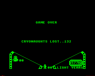 Alien 8 (BBC Micro) screenshot: The Game Over screen