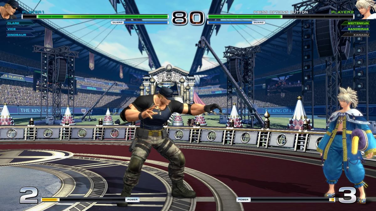 The King of Fighters XIV (PlayStation 4) screenshot: Clark Steel takes on new character Meitenkun