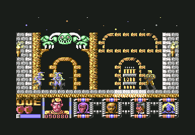 Defenders of the Earth (Commodore 64) screenshot: In one door quick shot and out the level