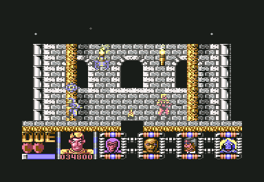 Defenders of the Earth (Commodore 64) screenshot: Castle wall area