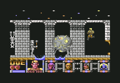 Defenders of the Earth (Commodore 64) screenshot: Almost have him