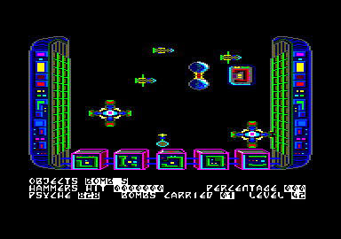 Nonterraqueous (Amstrad CPC) screenshot: This is where I found a bomb