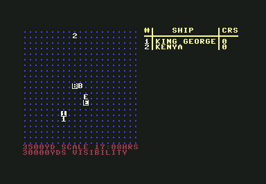 Dreadnoughts (Commodore 64) screenshot: Boxing in the King George
