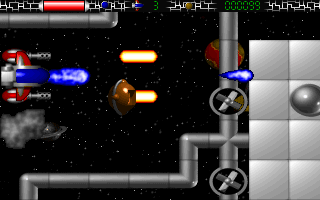 Terroid (DOS) screenshot: The game begins<br><br>Demo version